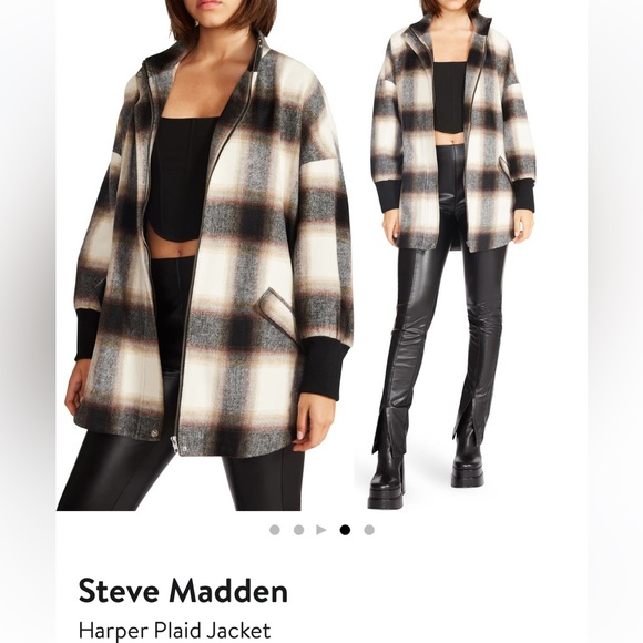 Steve Madden Harper Plaid Jacket - Picture 5 of 7